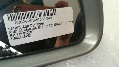  RETROVISOR DERECHO AUDI A4 BERLINA (8E) 