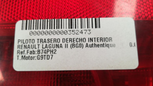  PILOTO TRASERO DERECHO INTERIOR, RENAULT, LAGUNA II (BG0) 