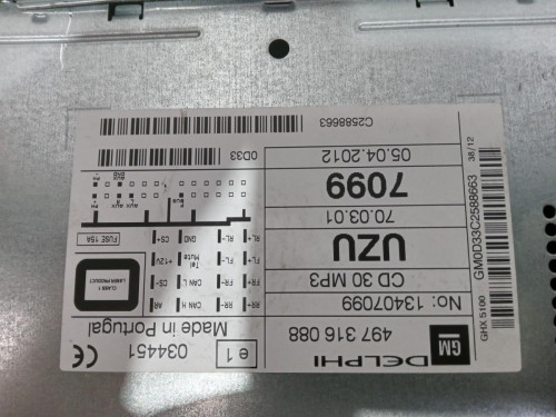  SISTEMA AUDIO / RADIO CD OPEL CORSA D 