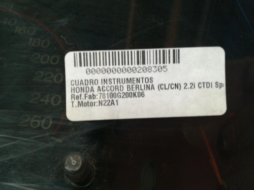  CUADRO INSTRUMENTOS HONDA ACCORD BERLINA (CL/CN) 