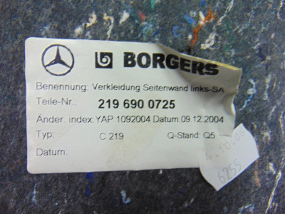 GUARNECIDO PORTON TRASERO, MERCEDES-BENZ, CLS (BM 219)