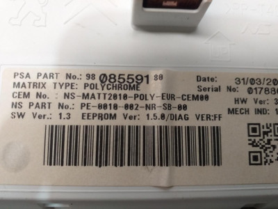 CUADRO INSTRUMENTOS, PEUGEOT, 208