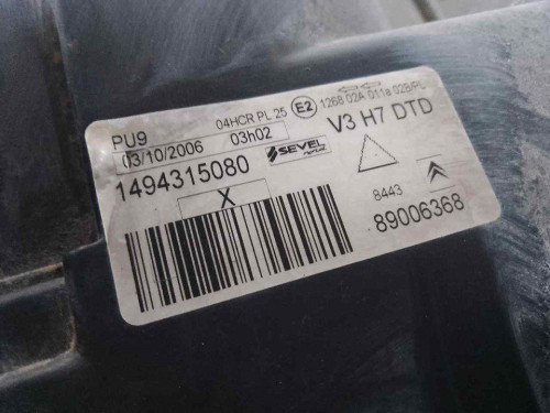 FARO DERECHO CITROEN C8 