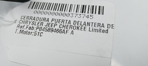  CERRADURA PUERTA DELANTERA DERECHA CHRYSLER JEEP CHEROKEE 