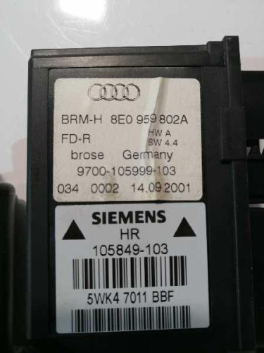 MOTOR ELEVALUNAS TRASERO DERECHO AUDI A4 BERLINA (8E) 