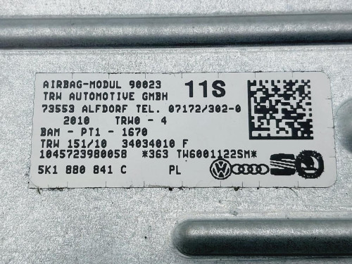 AIRBAG DELANTERO DERECHO VOLKSWAGEN GOLF VI (5K1)(10.2008) 