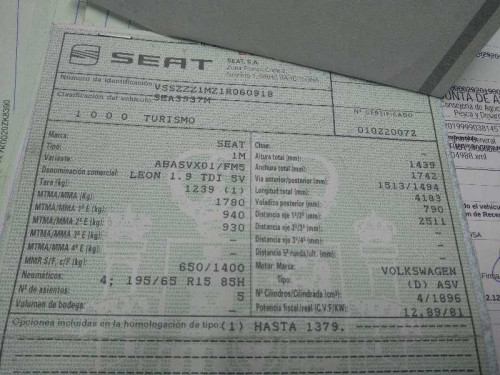  SEAT LEON (1M1) 
