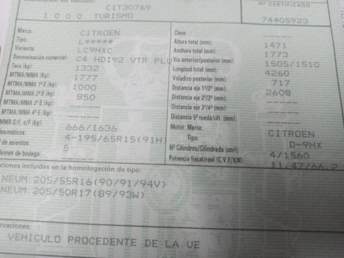  CITROEN C4 BERLINA 