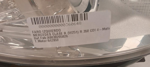  FARO IZQUIERDO, MERCEDES-BENZ, CLASE R (BM 251) 