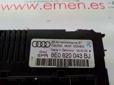 MANDO CLIMATIZADOR, AUDI, A4 AVANT (8E)