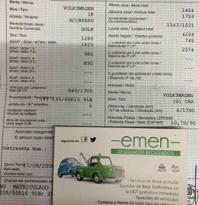 VOLKSWAGEN GOLF V (1K1)(10.2003)